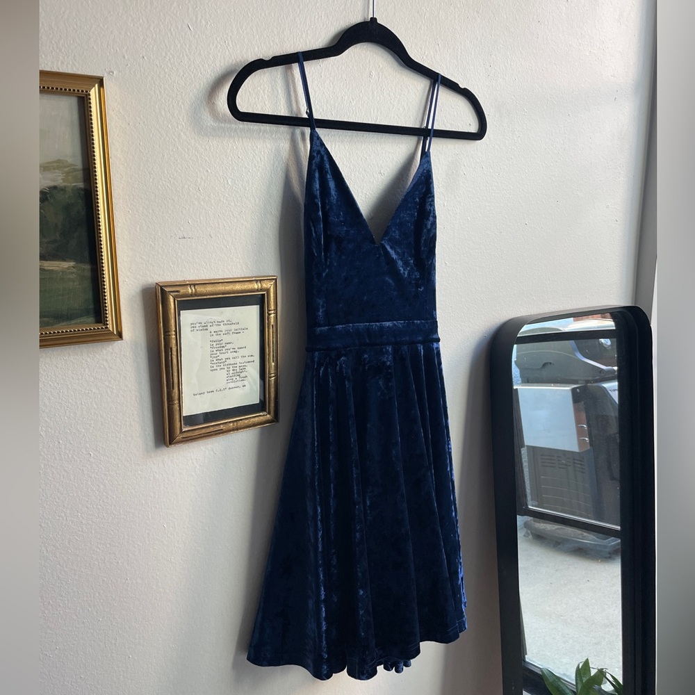 Lulu’s Blue Velvet Party Dress
